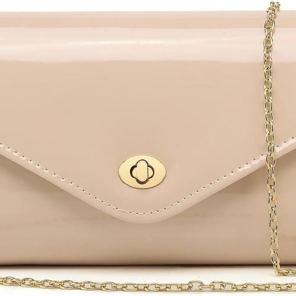 Patent Leather Envelope Clutch Women’s Evening Bag Crossbody Prom Wedding